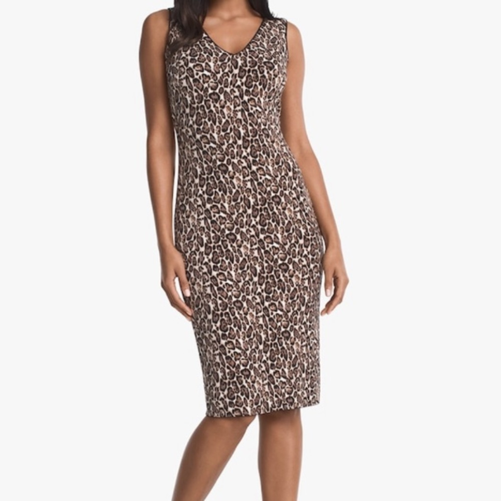 White House Black Market Leopard Sheath Dress